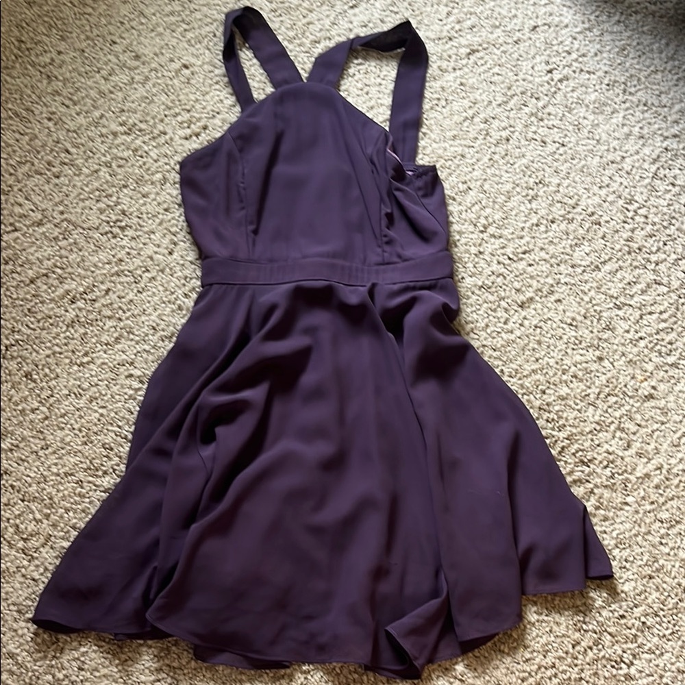Lulu's Purple Mini Sundress Sweetheart Neckline
